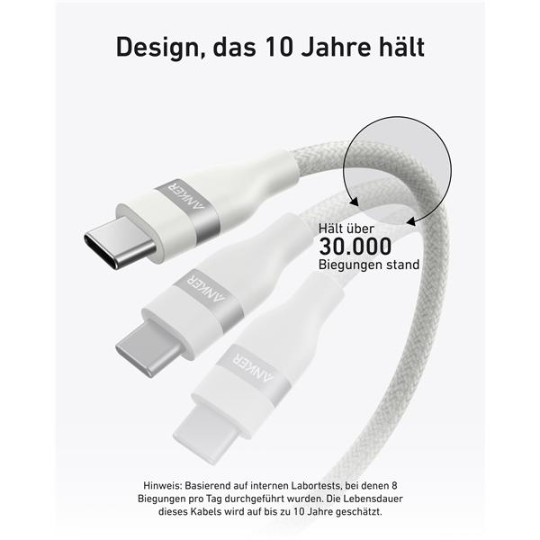 Immagine prodotto Anker USB-C beidseitig 1.8m, 240W USB-C Cable White (1.80 m, 240 W)