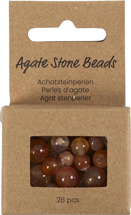 Produktbild Creativ Company Perlen-Set Achatstein Hellbraun, 6-10 mm, Packungsgrösse