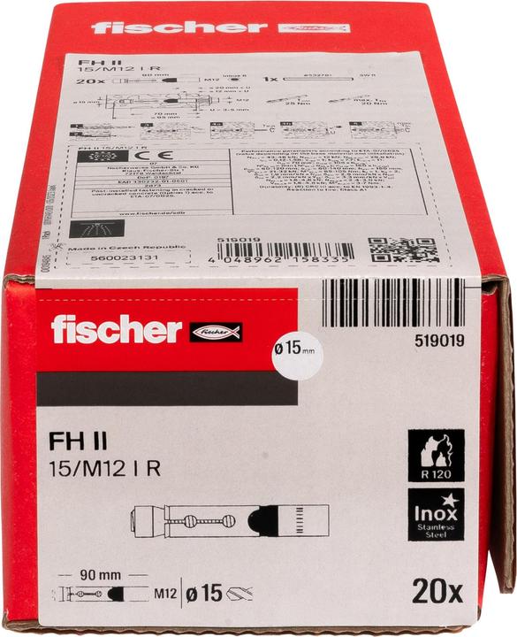 Produktbild Fischer Innengewindeanker FH II 15/M12 I R (20 Stk.)