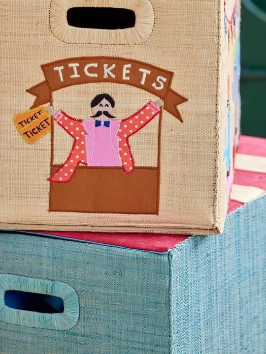 Actual product image Rice - Raffia Storage Box with Circus Theme - Large