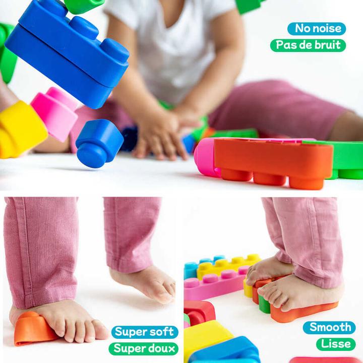 Image du produit Montessori briques souples et roues - 10 briques et 8 roues ® by Far far land
