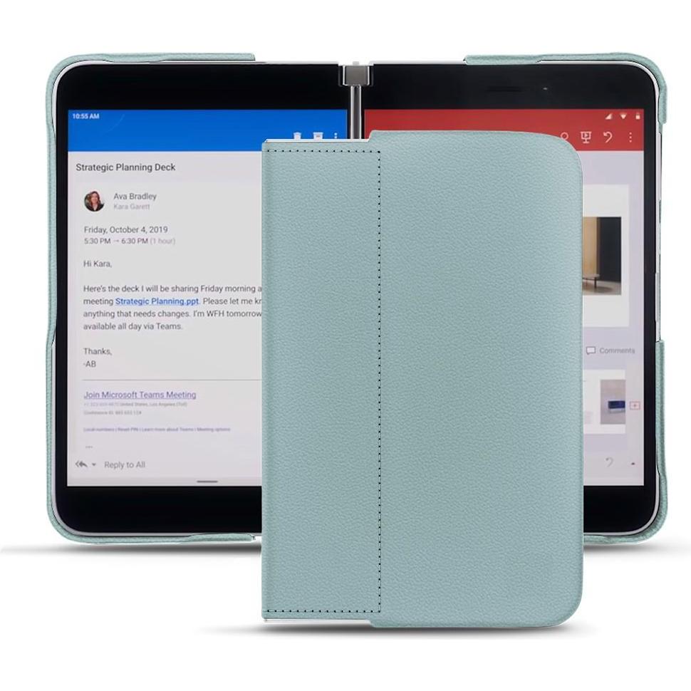 Noreve Lederschutzhülle (Microsoft Surface Duo), Smartphone Hülle, Blau