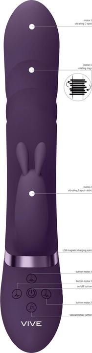 Actual product image Shots Vibrating and Rotating Wiggle G-Spot Rabbit - Pink