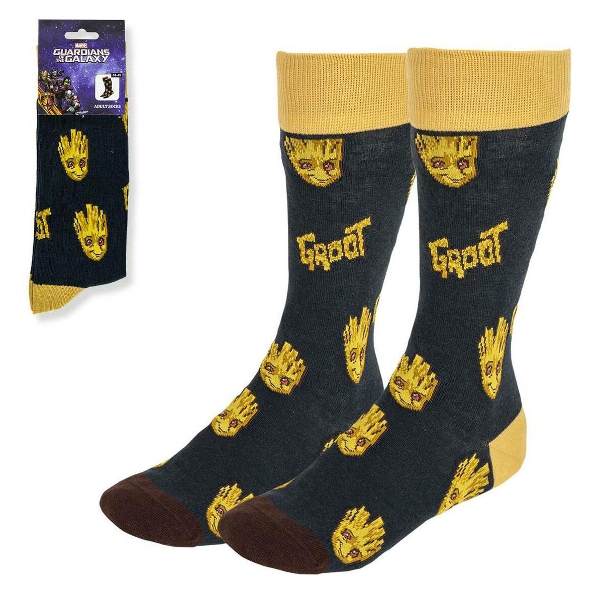 Cerdá, Unisex, Socken, Guardians Of The Galaxy Socken Groot's Face 38-45, Schwarz, (Einzelpack, 38 - 45)