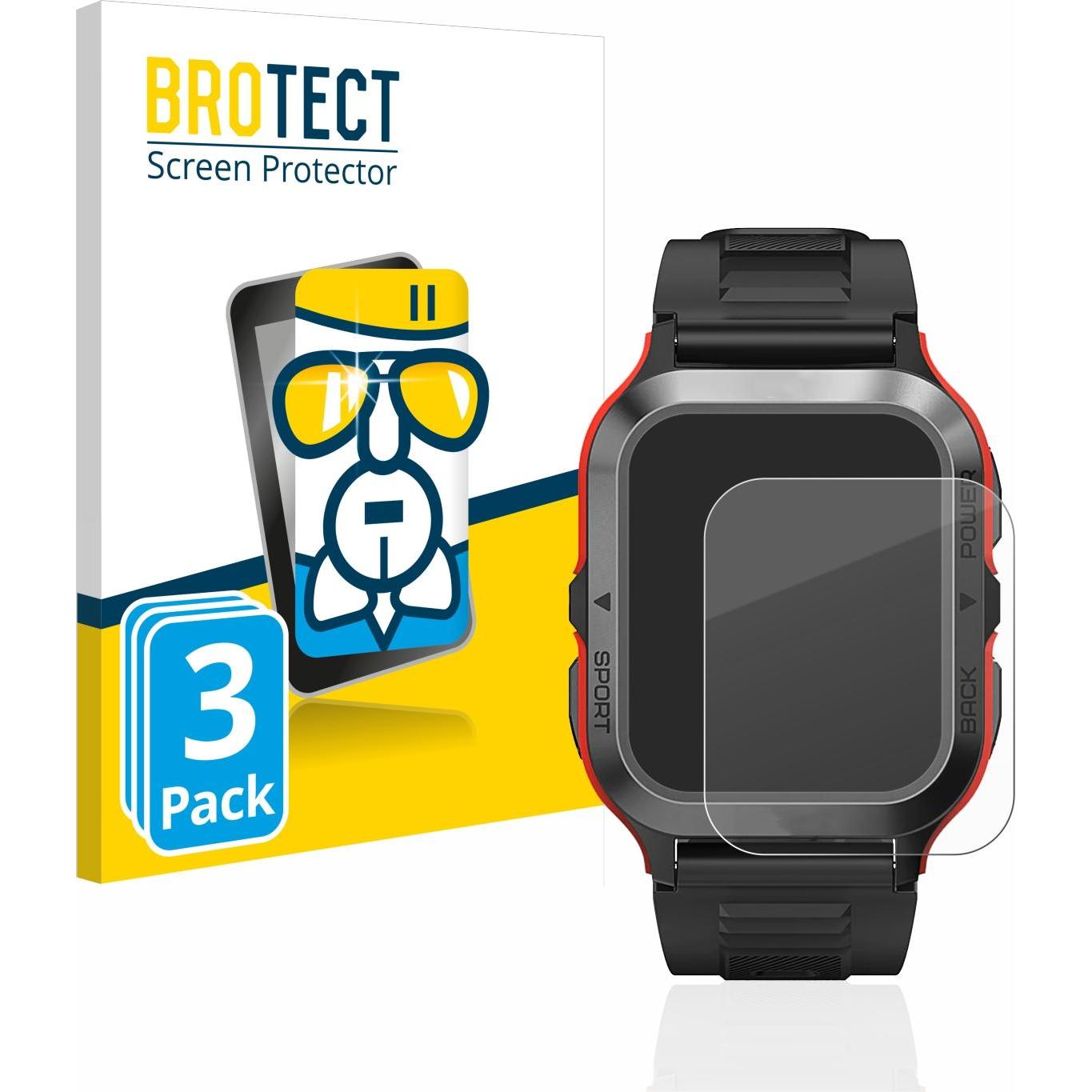 BROTECT AirGlass Panzerglasfolie, Smartwatch Schutzfolie, Transparent