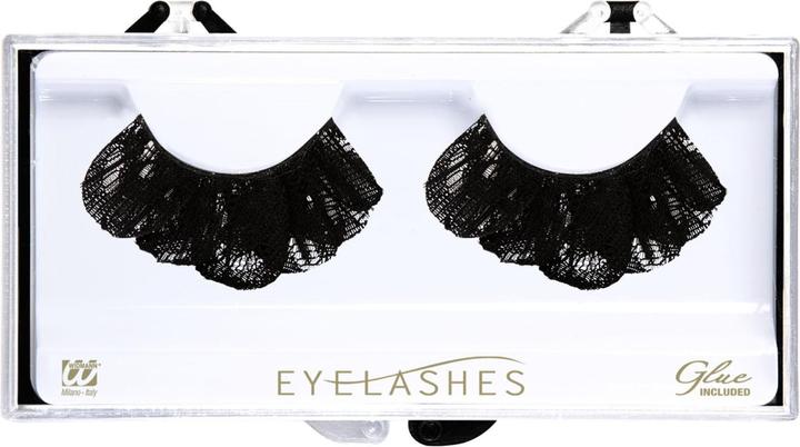 Actual product image Widmann WIMPERN AUS SPITZE SCHWARZ in Box mit Klebstoff in Glasflasche