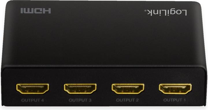 Actual product image LogiLink HD0038 HDMI Splitter 1x4-Port, 4K/60 Hz, HDCP, EDID, HDR, CEC, downscaler