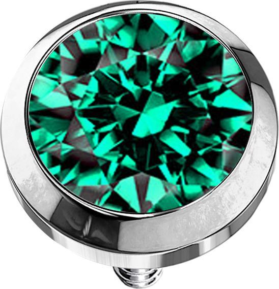 Produktbild Star Piercing Dermal Anchor silber mit Kristall türkis (ohne Messing, Titan G23)
