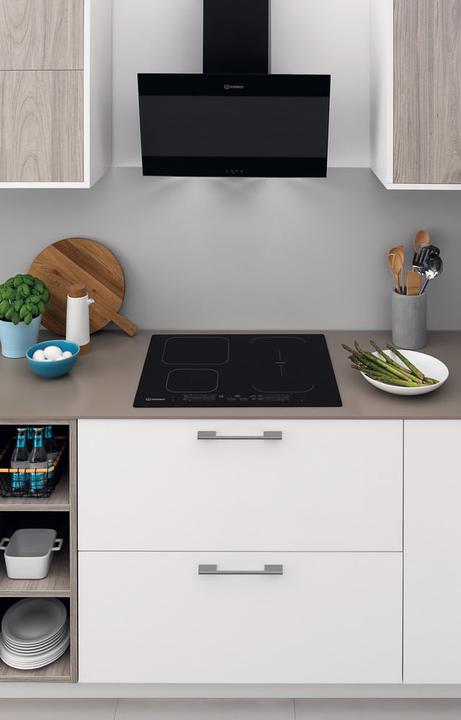 Actual product image Indesit IB 65B60 NE Black Integrated 59 cm Zone Induction Hob 4 Zone(s) (59 cm, Induction hob)