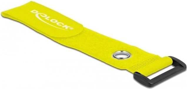 Produktbild Delock Klett-Kabelbinder mit Schlaufe und Befestigungsöse L 280 x B 38 mm gelb 3 Stück (Klettkabelbinder, 280 mm, 3 Stk.)