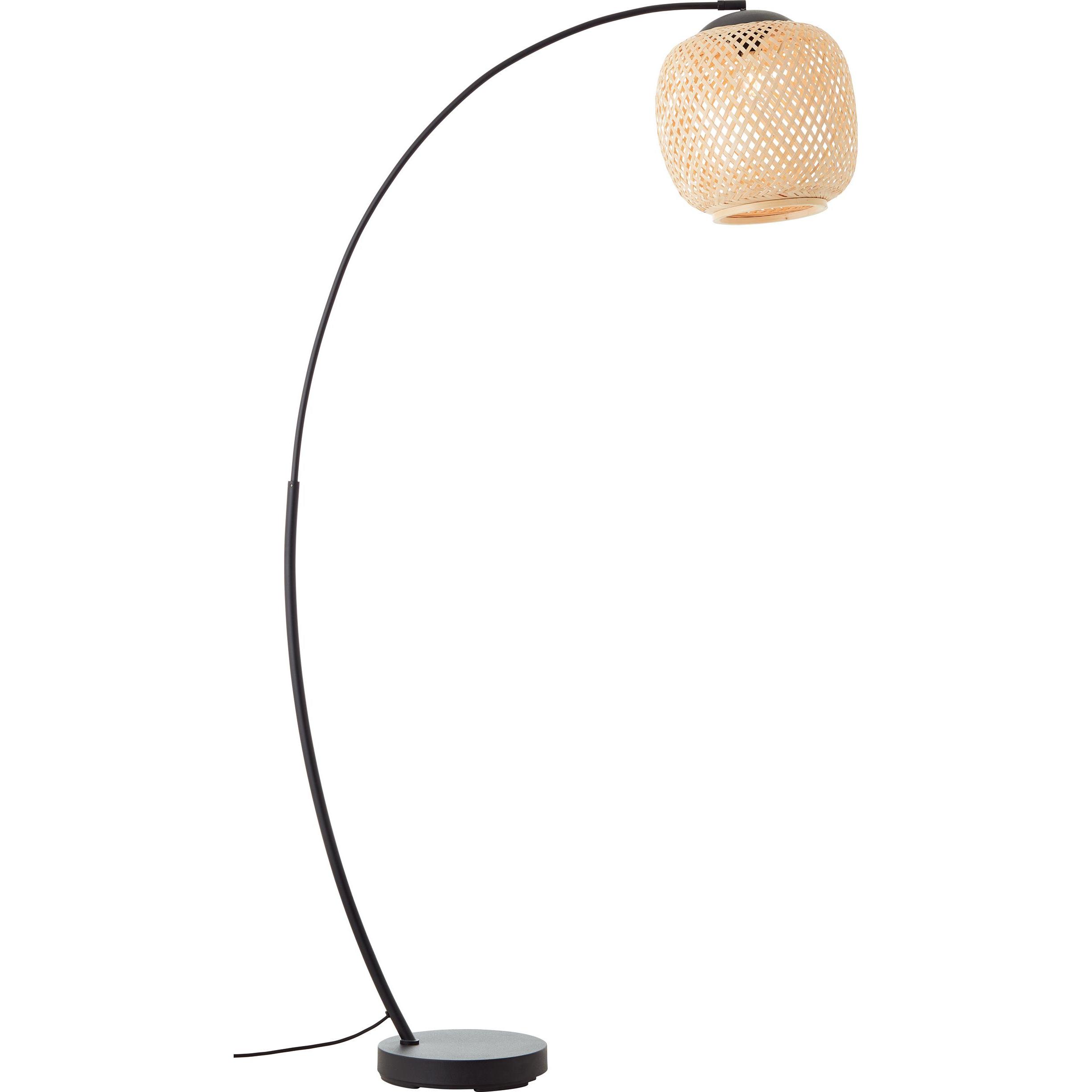 Brilliant, Stehlampe, Mesa Standleuchte 1-flammig schwarz/rattan (E27)