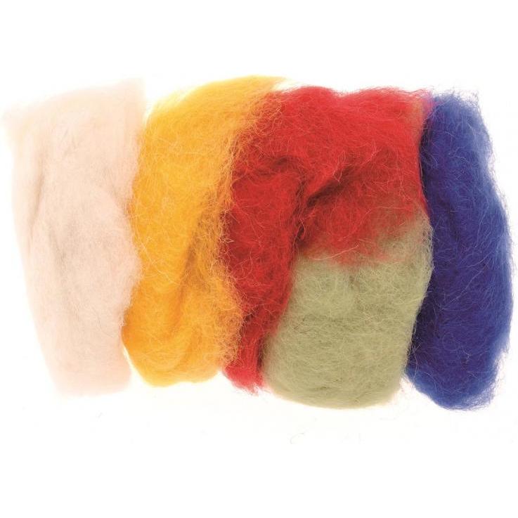 Glorex Schafwolle 5x10g mix, Garn + Wolle, Mehrfarbig