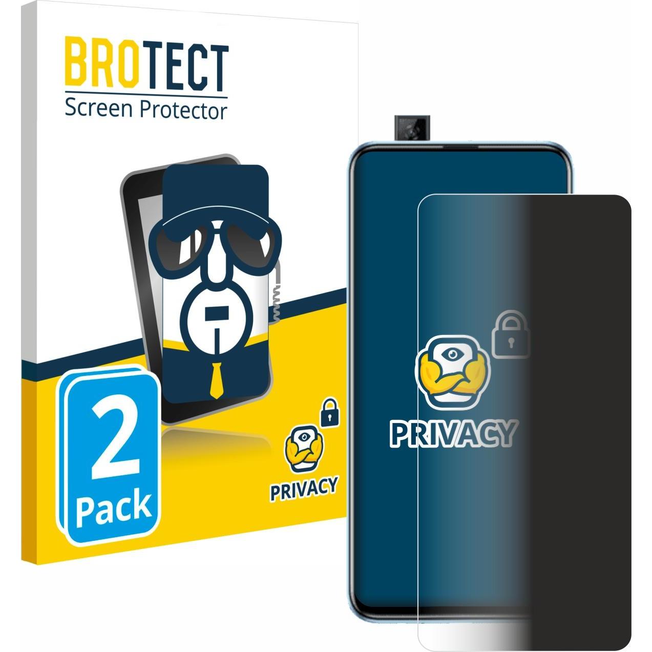 BROTECT Sichtschutzfolie Anti-Spy Privacy Folie Blaulicht-Schutz (2 Stück, Huawei P Smart Pro (2019)), Smartphone Schutz...