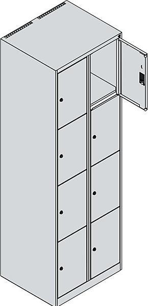 Actual product image C+P CP Classic Plus locker cabinet gentian blue, light grey 080000-204 S10003, 8 lockers 60.0 x 5 (60 cm, 185 cm)