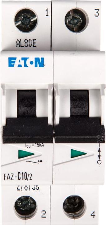 Actual product image Eaton Circuit breaker C 10A 2p FAZ-C10/2