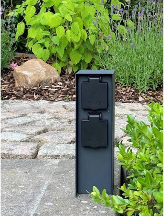 Produktbild Bold Garden Steckdosensäule BOLD POWER, Orio10044 2-fach, IP44, anthrazit (2x, CEE 7/3, 0.70 m)