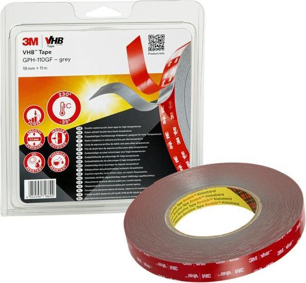 Immagine prodotto 3M Nastro adesivo VHB, grigio, larghezza/lunghezza (mmxm): 19X11 (19 mm)