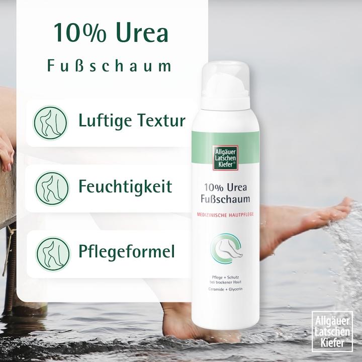Immagine prodotto Dr. Theiss ALLGÄUER LATSCHENKIEFER 10% Urea Fussschaum, 150 ml Schaum (Deodorante per piedi e polvere, 150 ml)