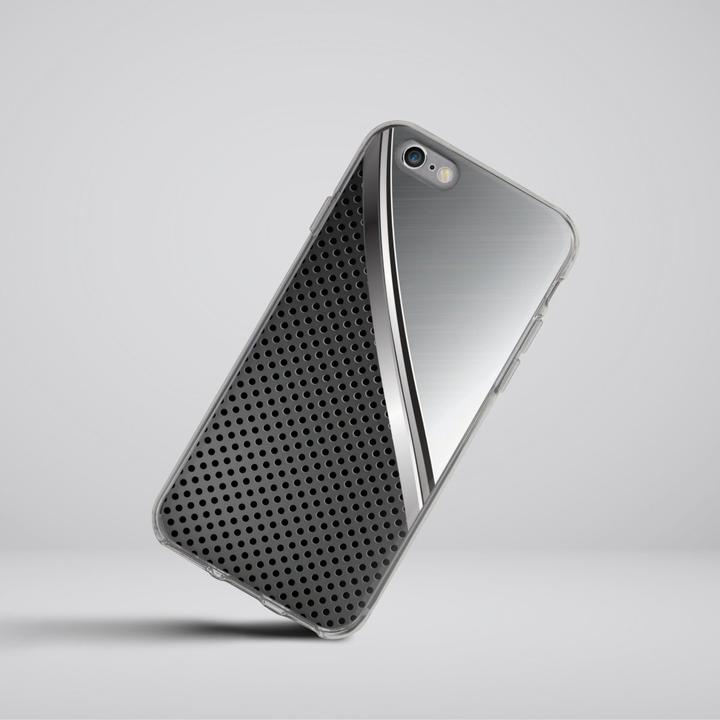 Produktbild DeinDesign Silikon Hülle für Apple iPhone 6 Handyhülle Case Smartphone Schutzhülle Carbon Metall Stahl (Apple iPhone 6)