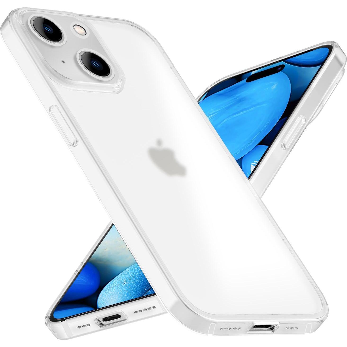 Nalia Halb-Klare Harte Hülle (Apple iPhone 15), Smartphone Hülle, Weiss