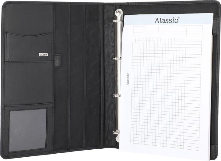 Image du produit Classeur à anneaux "CREMONA II", A4, cuir nappa, noir noir, mécanisme à 4 trous, avec... (A4, 1x)