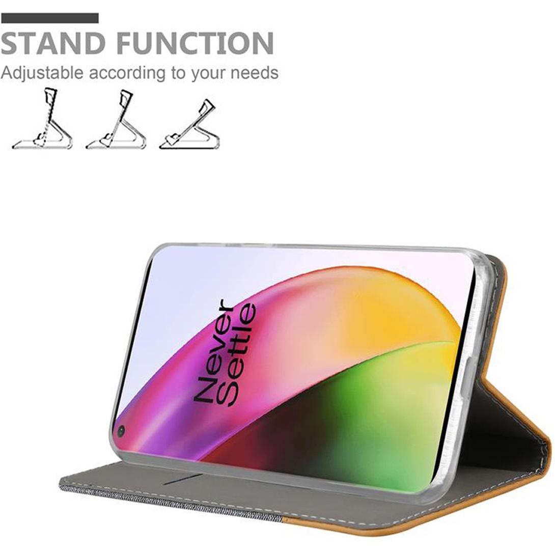 Thumbnail - Cadorabo Jeans Optik (Oneplus 8), Smartphone Hülle, Grau, Braun