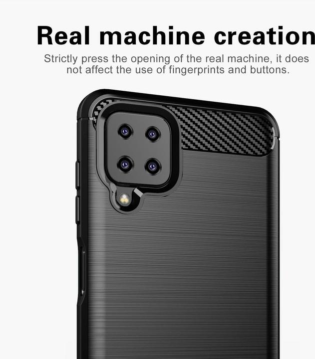 Actual product image Cadorabo TPU Ultra Slim carbon stainless steel Combi Cover (Samsung Galaxy A12)