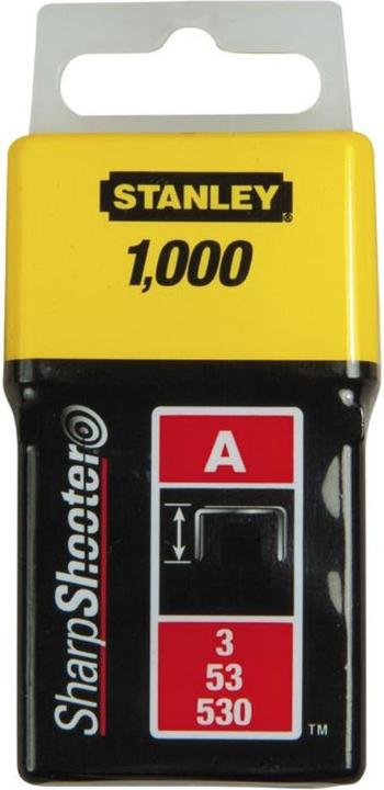 Image du produit Stanley Agrafes pour agrafeuse Agrafes 1000 pièces 14 mm de longueur de branche (1000 x)
