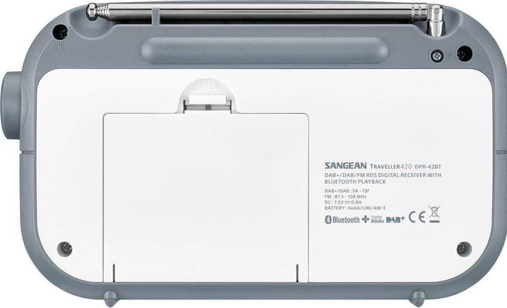 Produktbild Sangean DPR-42BT WHITE-STONE BLUE (DAB+, KW, Bluetooth)