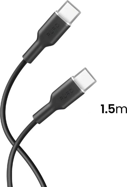 Produktbild Puro ICON Soft Cable – Kabel USB-C do USB-C 1.5 m (Black) (1.50 m, USB 2.0, 60 W)