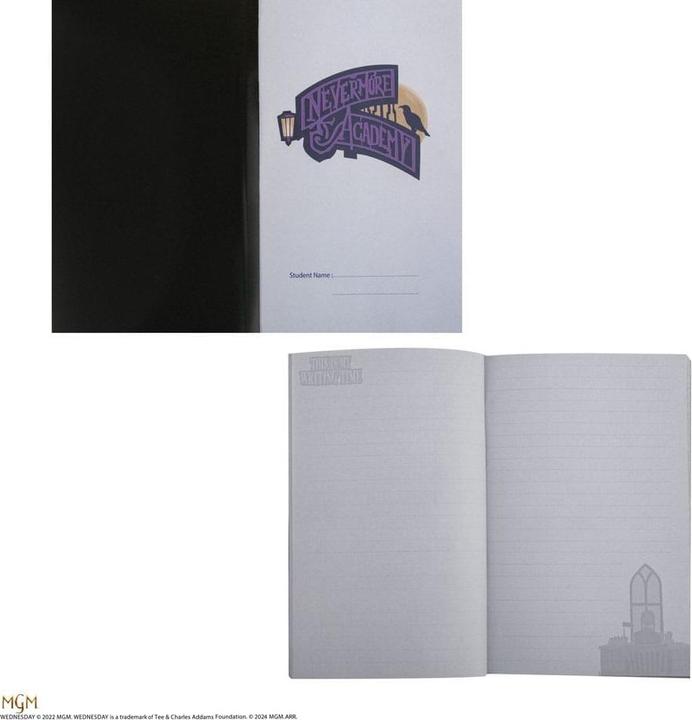 Actual product image Cinereplicas Wednesday 5-Piece Stationery Set Black