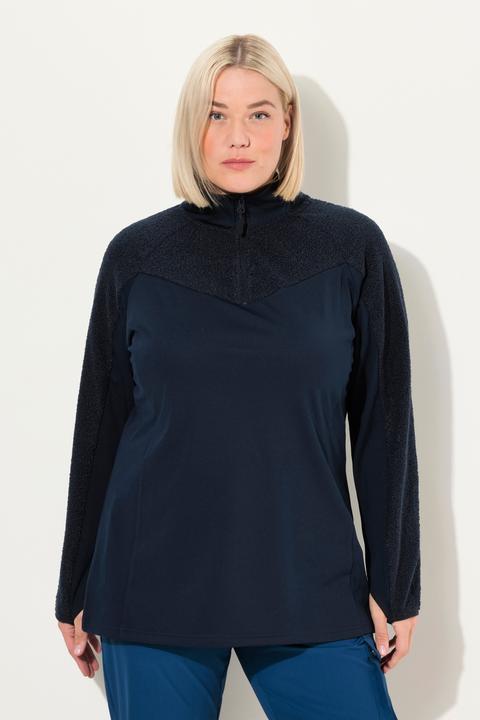 Produktbild Ulla Popken Sweatshirt, Stretch, Teddyfleece, Troyerkragen, Langarm (54)