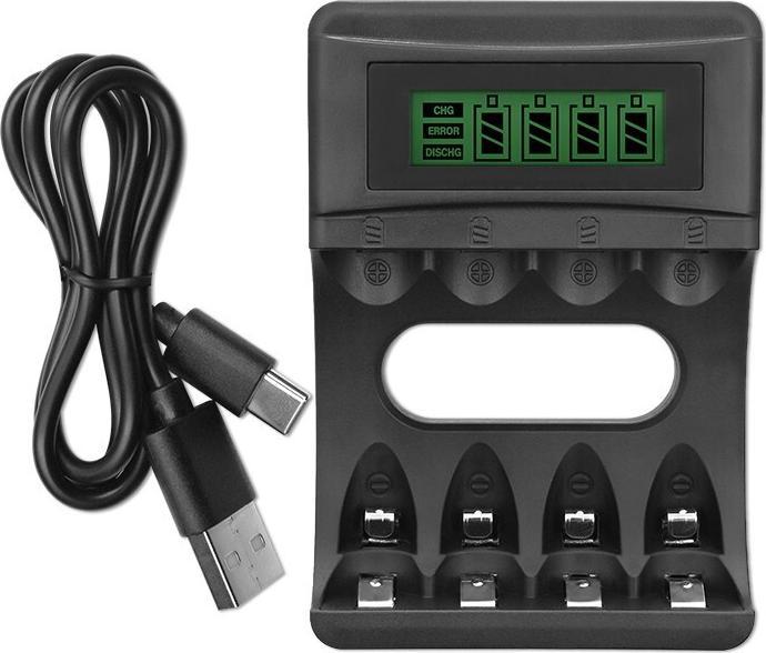 Produktbild Qoltec Batterieladegerät für Ni MH Type R03 AAA R6 AA | 1800mA (AA, AAA, Ladegerät ohne Akku)