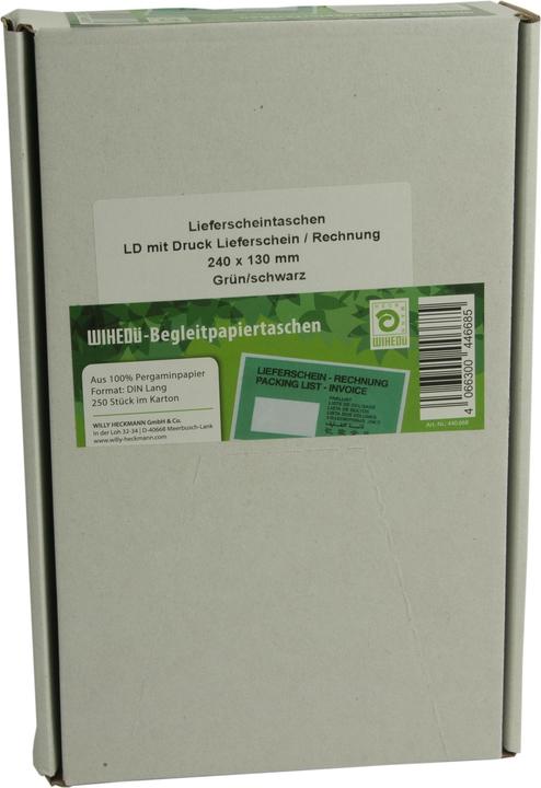 Actual product image Wihedü 250 delivery note pockets glassine paper DIN long (250 x)