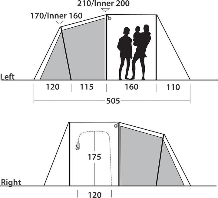 Produktbild Outwell Tunnelzelt Nevada 5, Anzahl Personen: 5, Aufbauart (Tunnelzelt, 22.25 kg, 5 Personen)