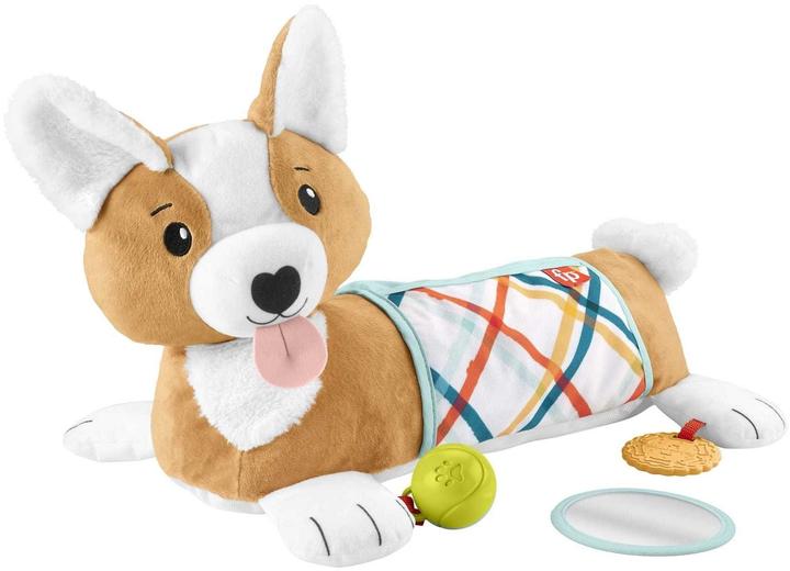 Fisher-Price 3-in-1 Hündchen Spielkissen für Bauchlage mit 3 Spielzeugen