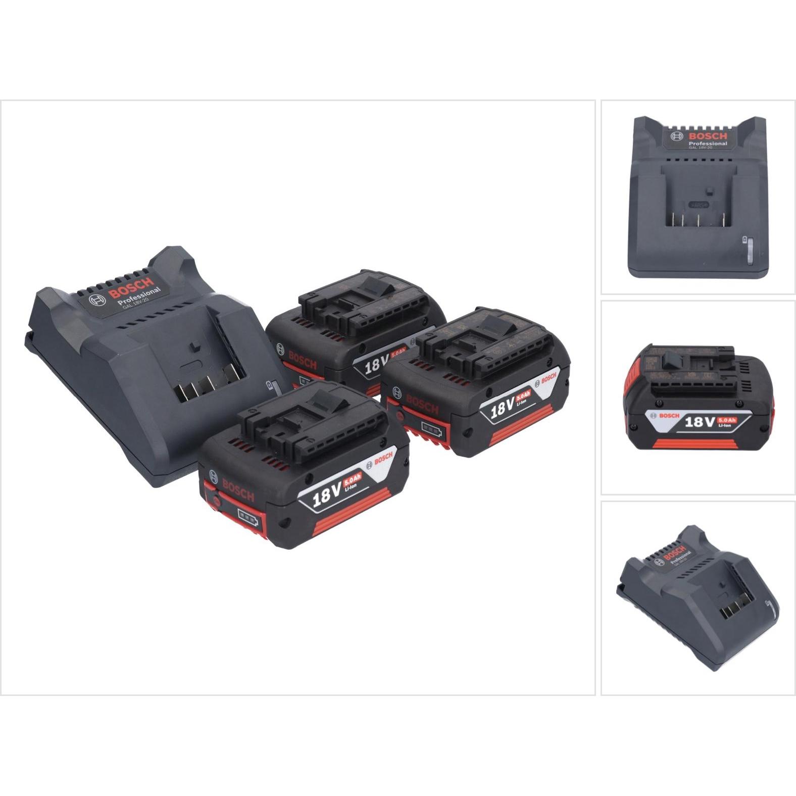 Bosch Professional, Werkzeugakku + Ladegerät, GAL 18V-20 (18 V)
