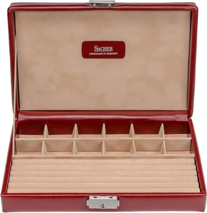 Actual product image Sacher comb. collector's case 2310.521.015043 red beige AMADORA - genuine leather (ring mouldings)