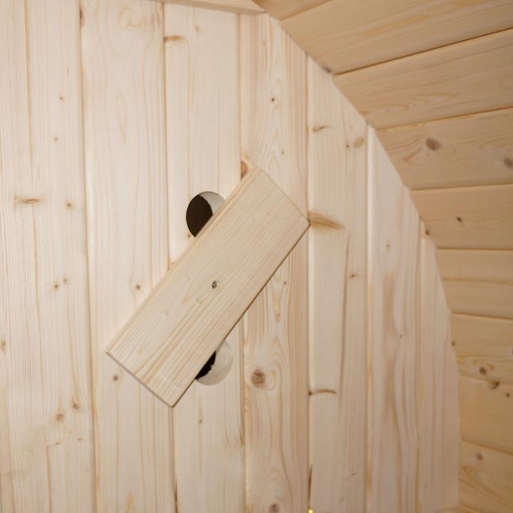 Actual product image Home Deluxe Outdoor sauna barrel sauna FLANN M - 184 x 120 cm for 2 persons - sauna with 3.6 kW heater (Plug & Play 3.6 KW internal control)