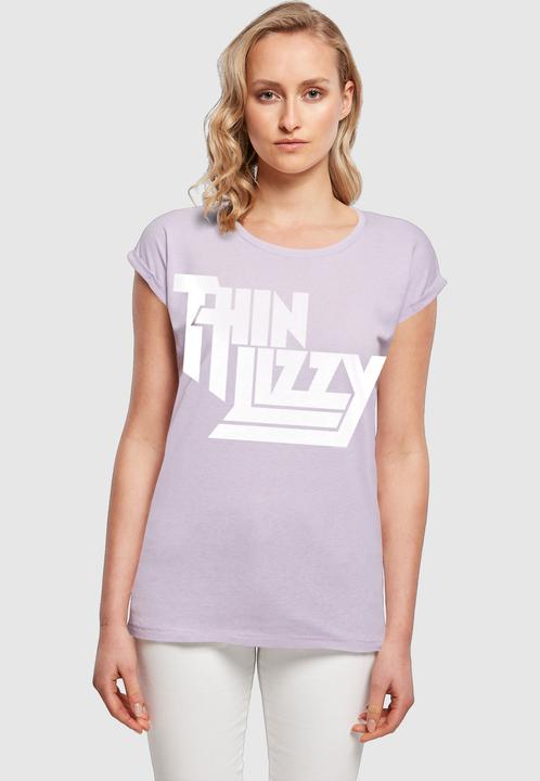 Immagine prodotto Merchcode Donna Thin Lizzy - TL Stacked Logo White Extended Shoulder Tee - 181487 (S)
