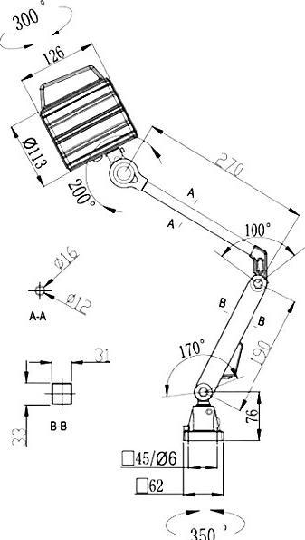 Produktbild kaiserkraft LED-Gelenkarmleuchte Workis 10 (830 lm)