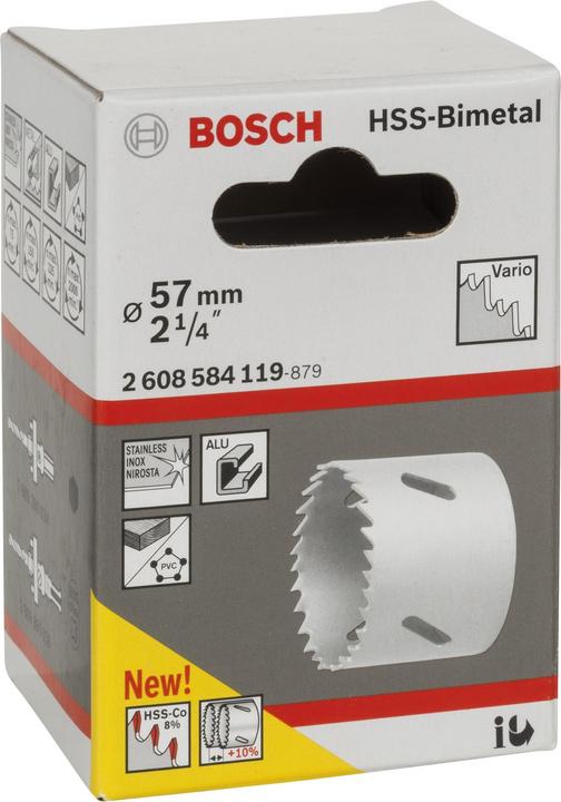 Image du produit Bosch Professional Zubehör Scie cloche bimétal HSS pour adaptateur standard, 57 mm, 2 1/4 pouces (57 mm)