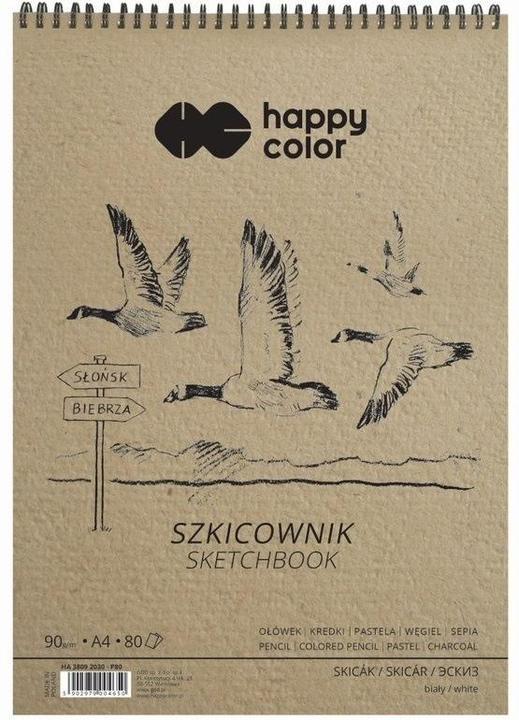 Happy Color Spiral Sketchbook Birds A4 white 80 sheets 90g (A4, Hardcover)