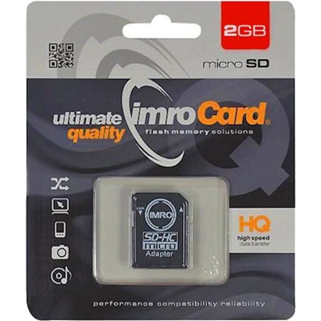 IMRO Scheda di memoria 2GB microSDHC cl. 6 + adattatore (2 GB, microSDHC), Scheda di memoria, Nero