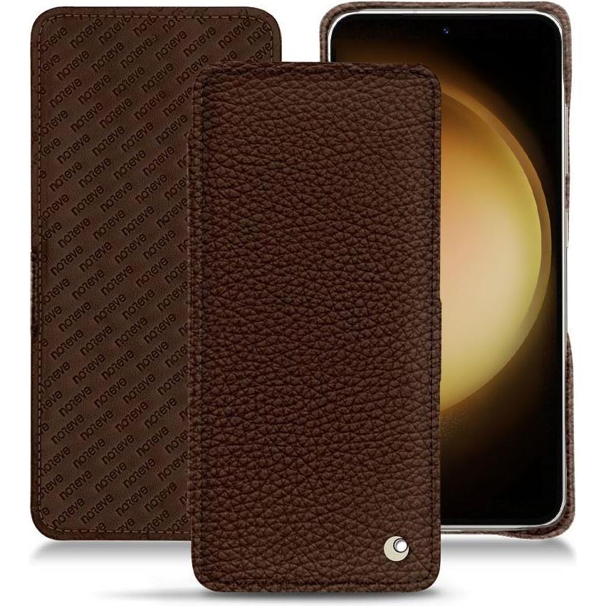 Noreve Lederschutzhülle horizontal (Samsung Galaxy S23+), Smartphone Hülle, Braun