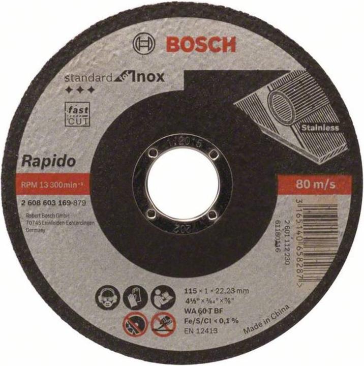 Immagine prodotto Bosch Professional Zubehör Disco da taglio PRO per acciaio inox e metallo, 115 x 1 x 22,23 mm