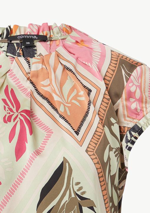 Immagine prodotto Comma Bluse Gemusterte Satin-Bluse mit Raffung (36)