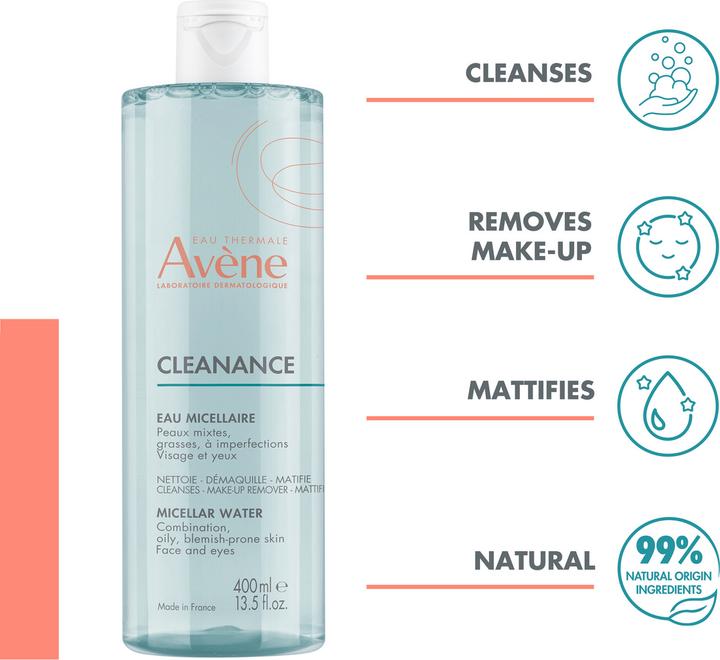 Image du produit Avène Eau micellaire Cleanance (Eau micellaire, 400 ml)