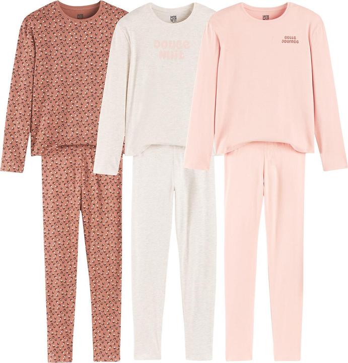 Produktbild La Redoute Collections 3er-Pack Pyjamas mit Message-Print und Leopardenmuster (164)