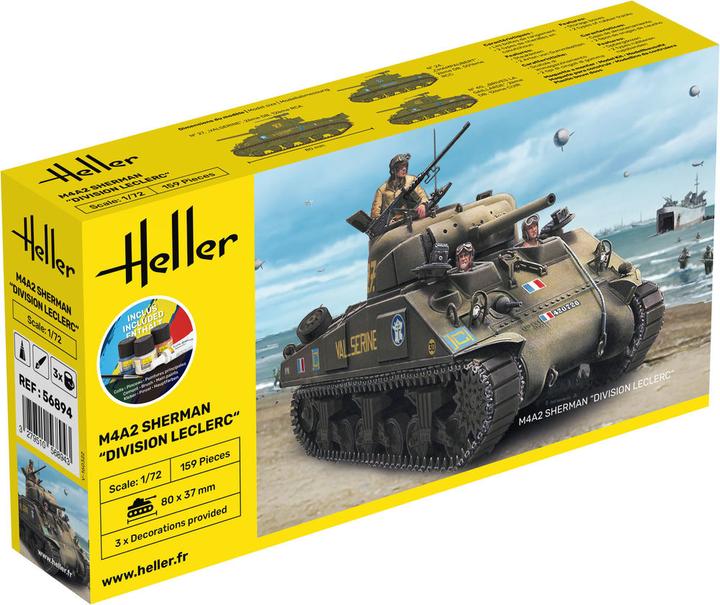 Actual product image Heller STARTER KIT M4A2 Sherman "Division Leclerc" (deco.FR KIT